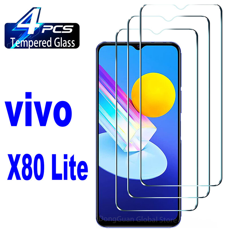 2/4 قطعة الزجاج المقسى لفيفو X80 لايت حامي الشاشة الزجاج