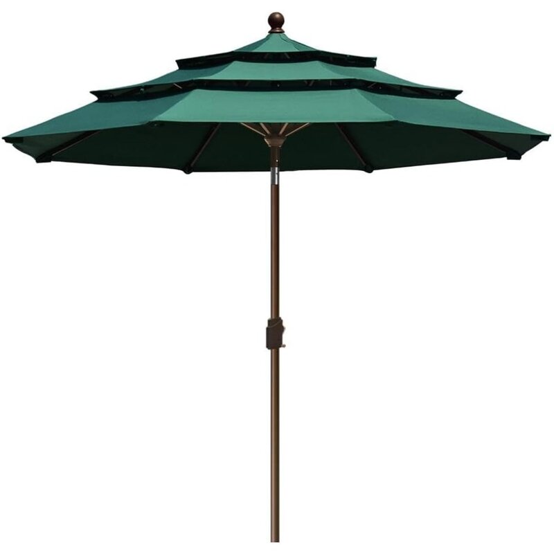 مظلة فناء مع تهوية ، مظلة طاولة خارجية ، غير باهتة ، سوق ، 9 أقدام ، 3 طبقات ، عمر 10 سنوات