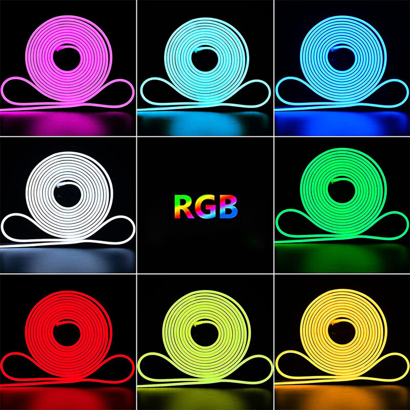 Tuya الذكية واي فاي LED ضوء النيون قطاع RGB عكس الضوء مقاوم للماء 12 فولت الموسيقى سيليكون ضوء الشريط بلوتوث APP التحكم عن بعد الصوت