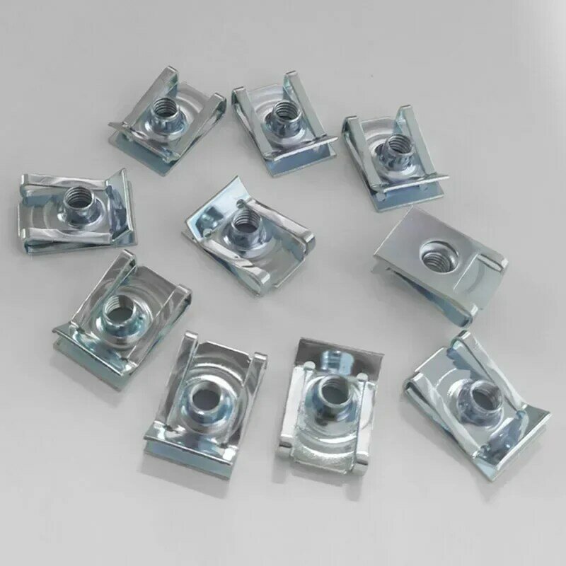 10pcs U Type Clips with Thread M6 M5 M4 M8 8mm 5mm 6mm 4mm Reed Nuts for Car Motorcycle Scooter ATV Moped
