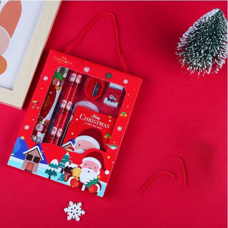 شارب واضح مقياس عيد الميلاد القرطاسية مجموعة ، مدرسة Kawaii ، هدية خشبية ، مجموعة لوازم ، 2 قطعة ، 6 قطعة