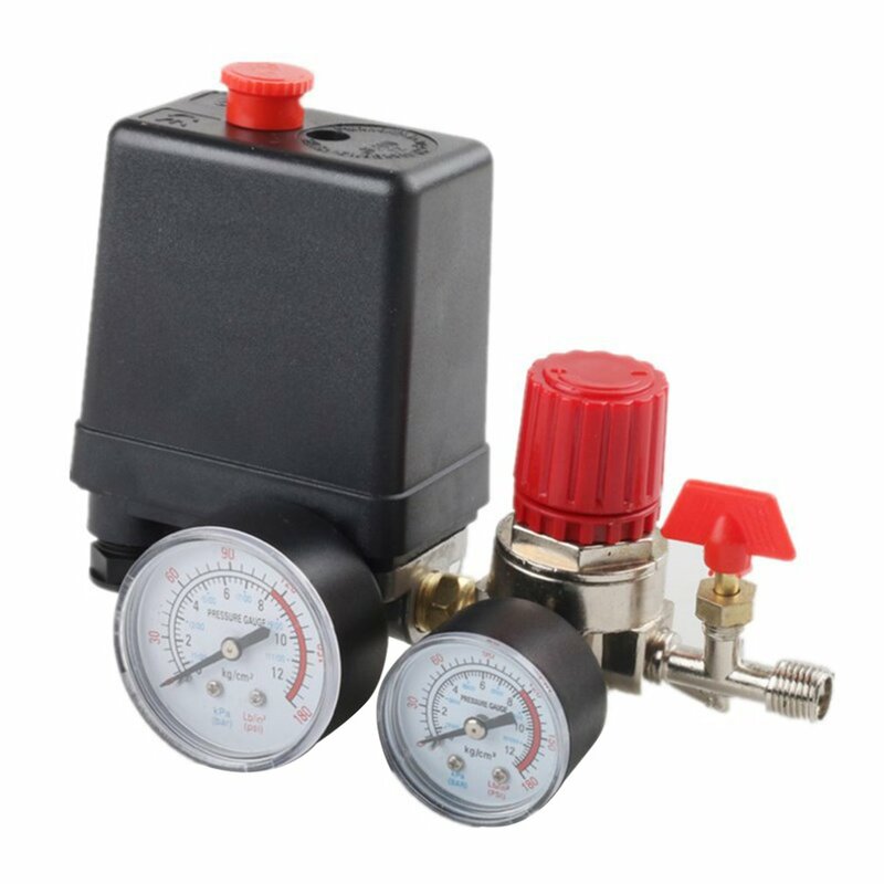 ضاغط هواء صغير مفتاح ضغط تحكم صمام منظم مع مقاييس تركيبات هوائي أجزاء مفتاح ضغط صمام الهواء