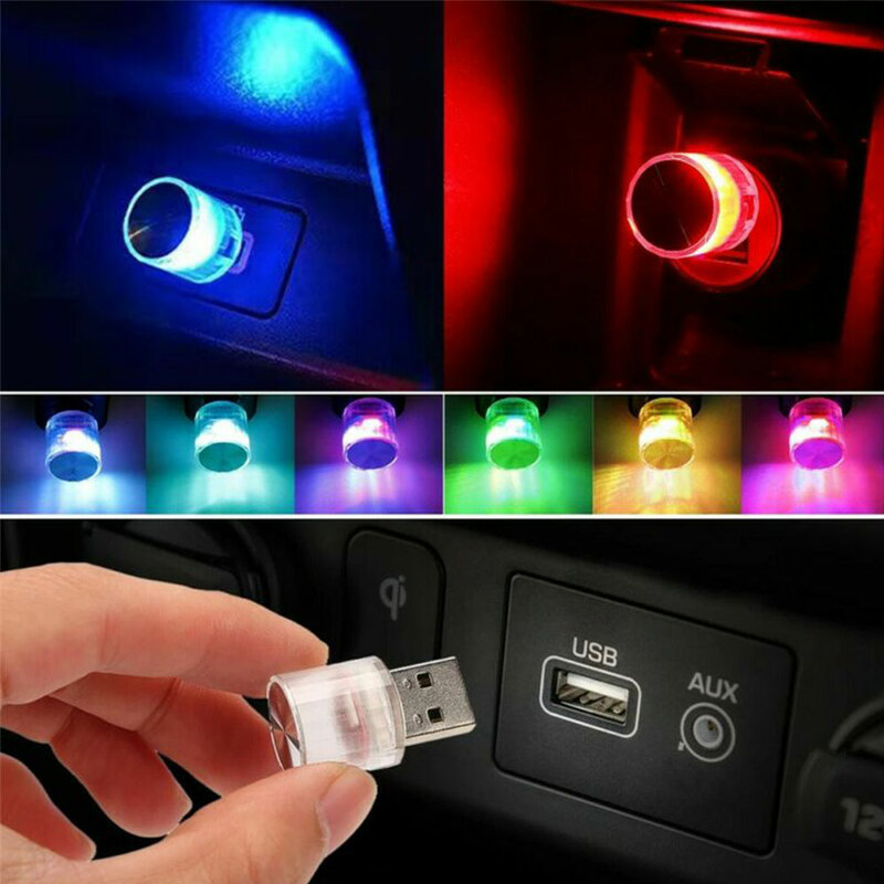 مصغرة USB ضوء النمذجة سيارة مصباح ليد ضوء المحيط النيون الداخلية ضوء سيارة المحيطة ضوء USB الداخلية ضوء مصباح ديكور المنزل