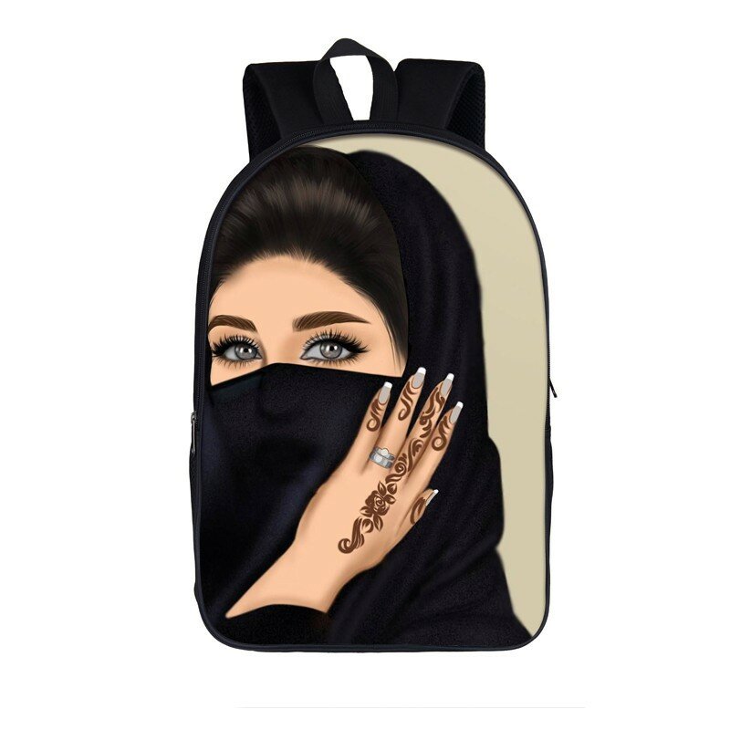 حقيبة ظهر إسلامية جميلة للبنات مطبوع عليها رسومات غير رسمية حقيبة ظهر للسفر للرجال والنساء حقيبة ظهر مدرسية للأولاد والبنات حقيبة ظهر للتخزين