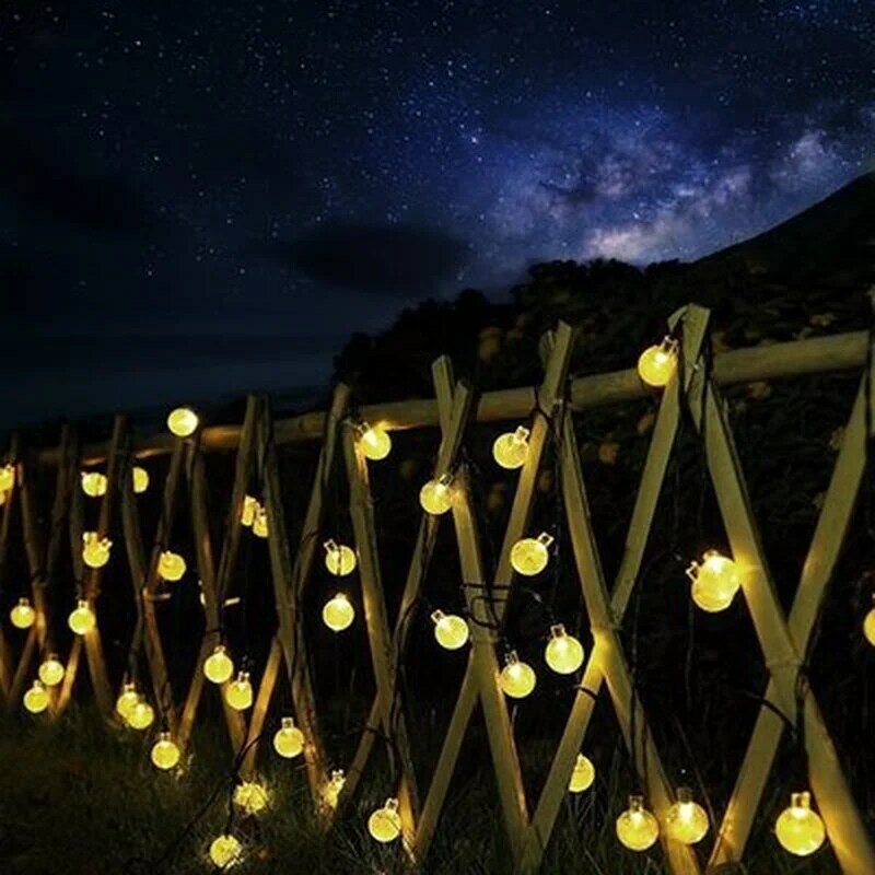 8 طرق ضوء الشمس كريستال الكرة 5 متر/7 متر/12 متر/LED سلسلة أضواء الجنية أضواء أكاليل لحفلة عيد الميلاد الديكور في الهواء الطلق.