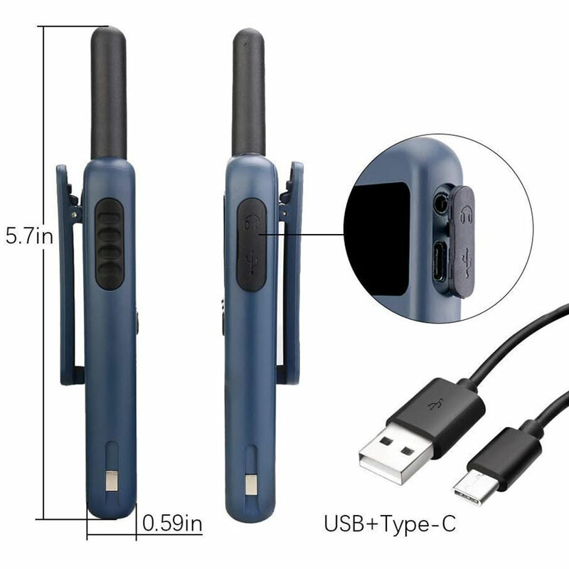10 قطعة لاسلكي تخاطب صغير Retevis USB نوع C الهاتف RB619 PMR 446 راديو لاسلكي لاسلكي اتجاهين راديو محمول PTT فندق