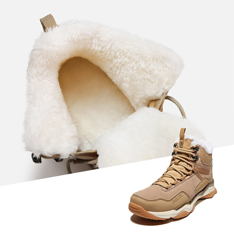Goldencmel الرجال النساء حذاء ارتحال زوجين الشتاء الدافئة أفخم الثلوج الأحذية تسلق الجبال الأحذية في الهواء الطلق عدم الانزلاق المشي الأحذية