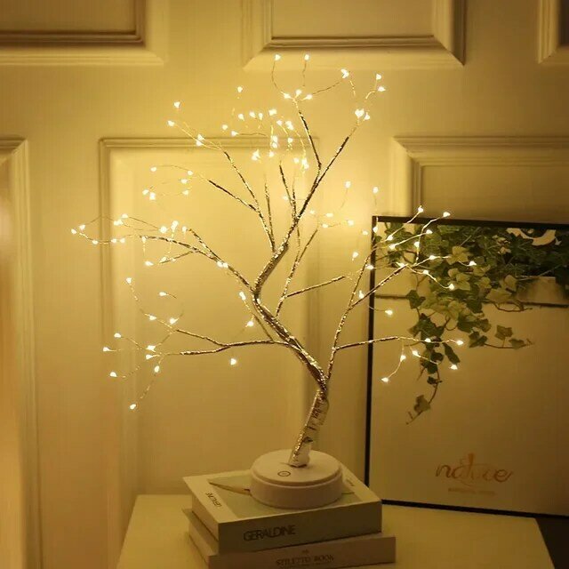 شجرة عيد الميلاد لمسة أدى ضوء الليل ، مصباح شجرة خرافية ، إكليل للمنزل ، غرفة نوم ، حفل زفاف ، الديكور