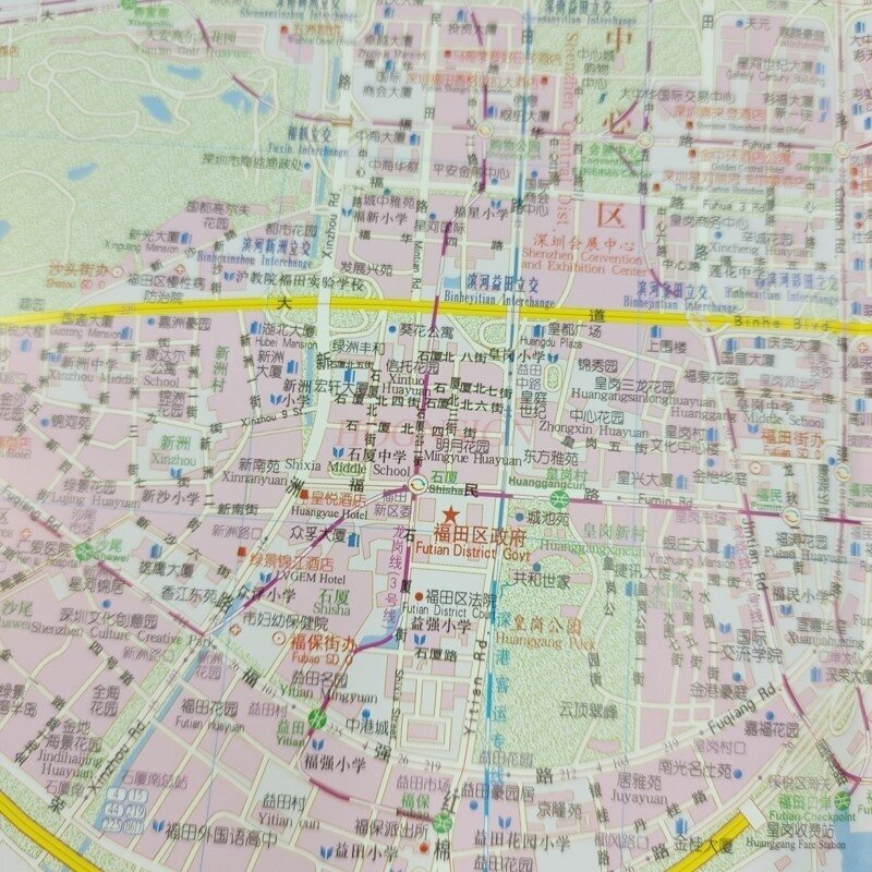 شنتشن خريطة الصينية الإنجليزية الترجمة خريطة الشارع من منطقة مدينة شنتشن شنتشن خريطة خريطة المرور دليل خريطة الطريق
