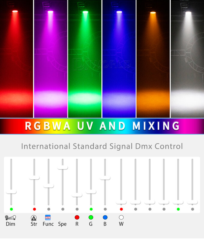 12 قطعة/مجموعة LED الاسمية ضوء 18x18 واط RGBWA UV 6in1 شقة الاسمية ضوء DMX512 المهنية المرحلة معدات الإضاءة لشريط ديسكو الطرف