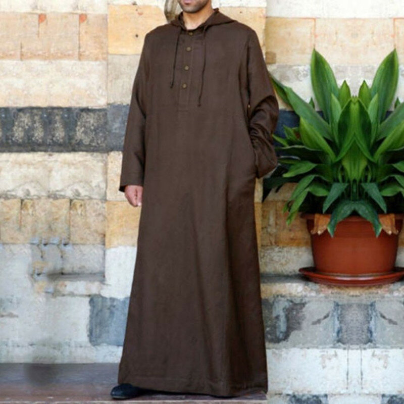 ملابس رجالية إسلامية قفطان بقلنسوة طويلة من Jubba T العربية Türkiye عباية إسلامية مسلمة رجالية سادة رمضان