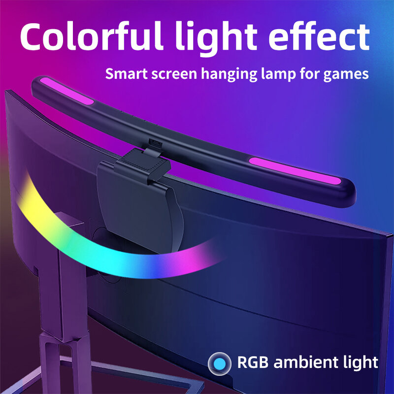 RGB + دافئ يعتم Led مكتب مصباح الكمبيوتر لمراقبة ضوء بار مكتب دراسة القراءة ضوء رصد شاشة الكمبيوتر مصباح معلق ضوء بار