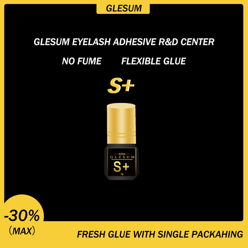 GLESUM سريع الجفاف 1-2s رمش تمديد S + الغراء 5 مللي واضح الأسود جلدة رموش بالمنك Exrension لاصق مع شحن مجاني