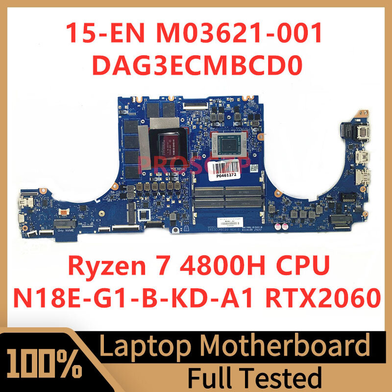 لوحة أم للكمبيوتر المحمول HP ، ، ، ، DAG3ECMBCD0 مع Ryzen 7 من وحدة المعالجة المركزية ، ، RTX2060 ، تم اختبارها ، جيدة