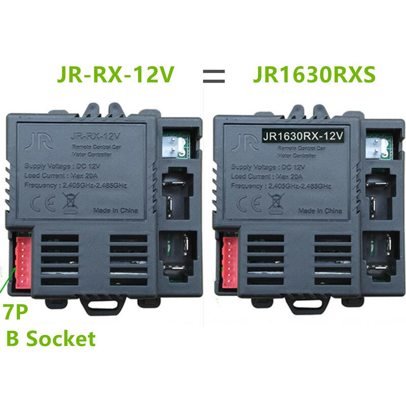 JR1630RX-12V اكسسوارات سيارة كهربائية للأطفال ، استقبال بلوتوث للتحكم عن بعد ، استقبال 2.4G مع وظيفة بدء التشغيل السلس