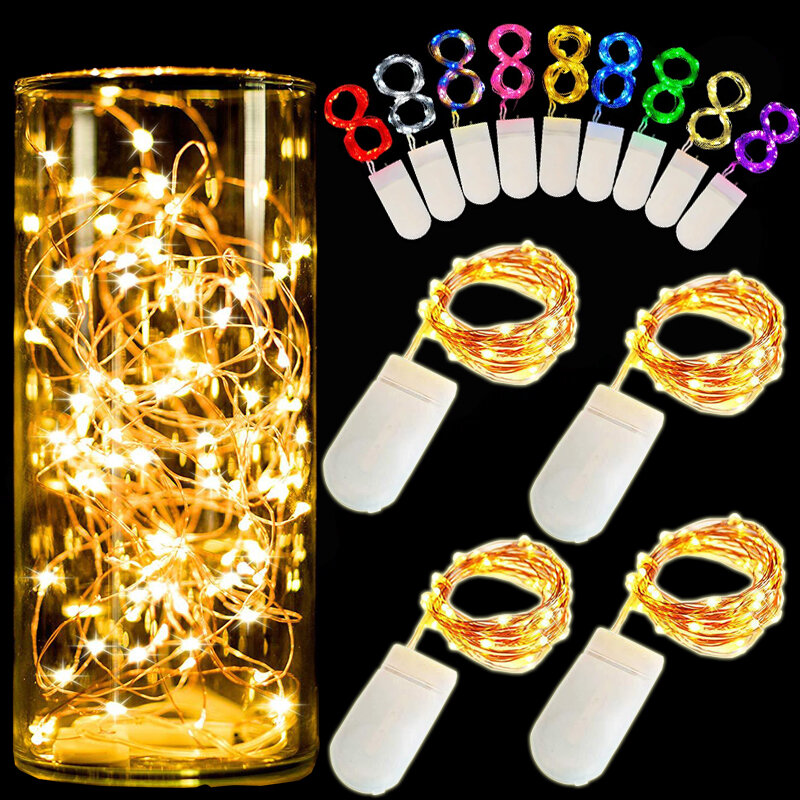 أسلاك نحاسية صغيرة LED أضواء سلسلة ، عطلة الجنية جارلاند ، شجرة عيد الميلاد ديكور ، حفل زفاف ، لتقوم بها بنفسك الطبيعية ، 2023