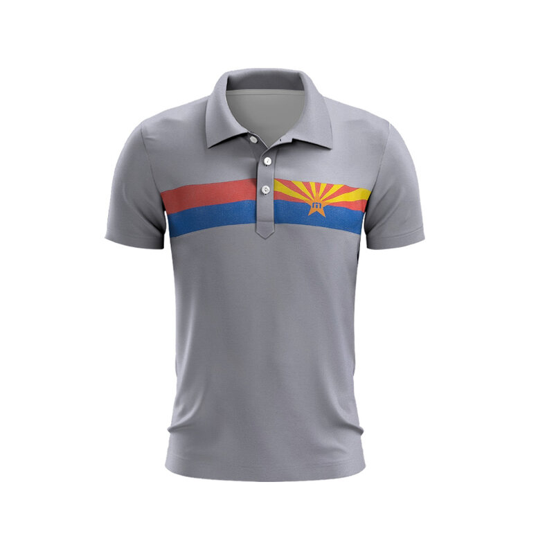 قميص بولو للرجال بأزرار للغولف ، توب نادي الغولف ، تصميم مخطط قديم ، سريع الجفاف ، الصيف
