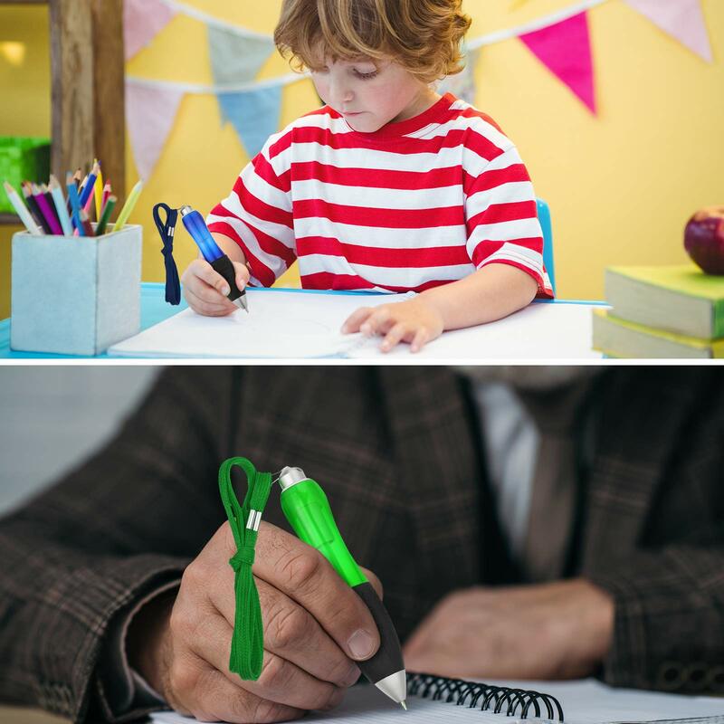 أقلام حبر جاف ملونة مستديرة بحبل معلق ، يستخدم الطلاب ، قلم ضغط قصير ، قابل للسحب على الدهون ، على شكل ذرة ، 10. من