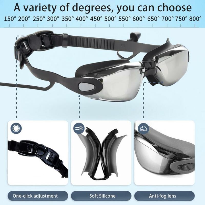 نظارات السباحة بطلاء الكهربي للرؤية والخفة ، والحماية من الموجات الفوق البنفسجية ، نظارات السباحة بطلاء مضاد للضباب ، للرجال والنساء