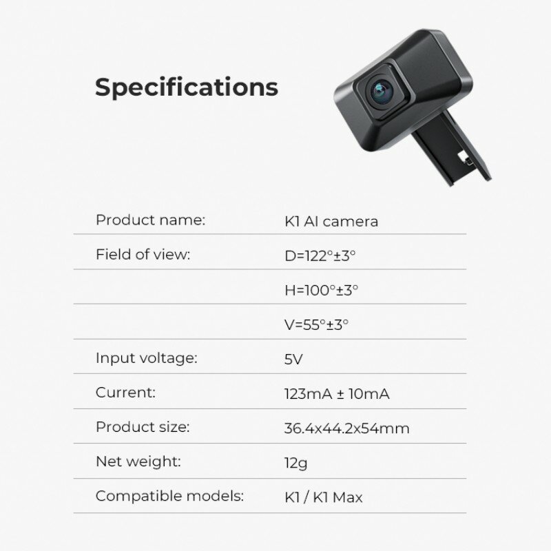 Creality ترقية K1 AI كاميرا HD جودة AI كشف الفاصل الزمني تصوير سهلة التركيب للطابعة K1/K1 ماكس ثلاثية الأبعاد