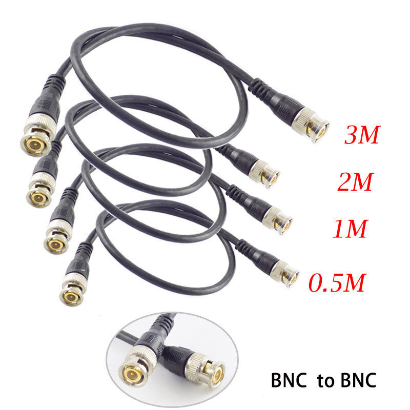 كابل موصل BNC ذكر إلى BNC ذكر ، سلك ضفيرة ، كاميرا CCTV ، اتصال BNC ، ملحقات كابل ، من 1 م ، 2 م ، 3 م