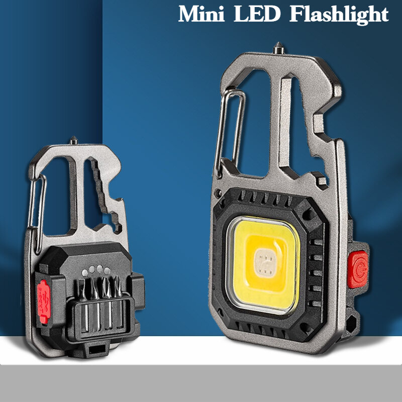 1/2/5 قطعة مصباح LED صغير قابلة للشحن المفاتيح ضوء في الهواء الطلق التخييم ضوء المحمولة جيب وجع مفك السلامة المطرقة