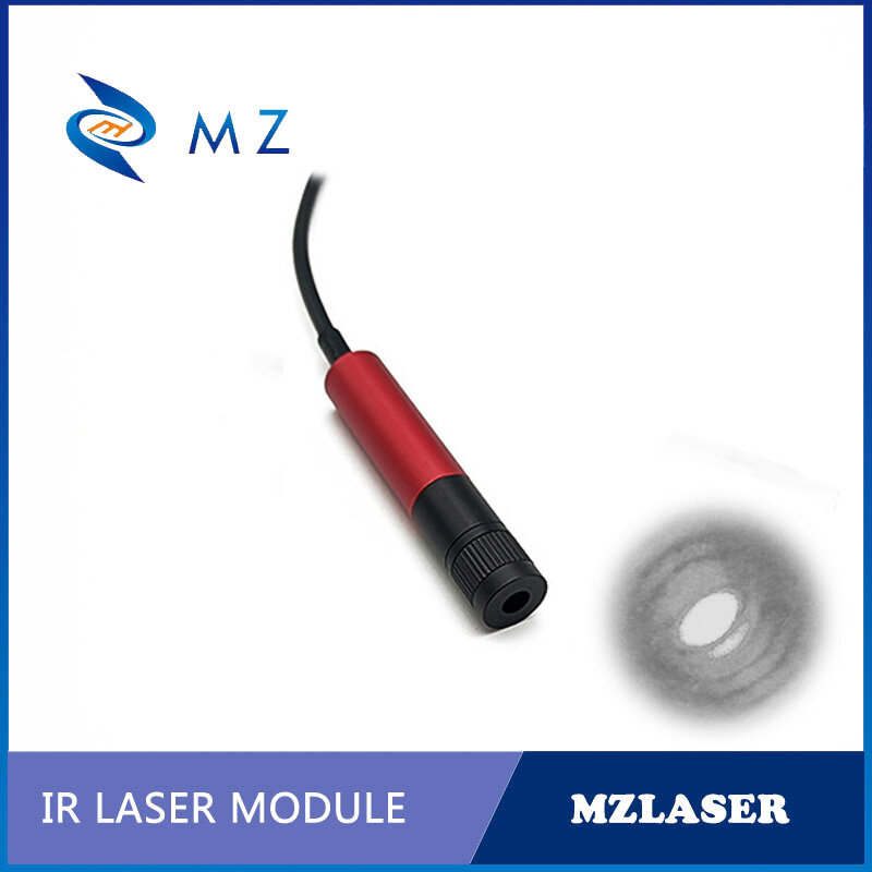 وحدة الأشعة تحت الحمراء ليزر الأشعة تحت الحمراء مع محول ، التركيز قابل للتعديل ، عدسة زجاجية ، نقطة ، نقطة ، بقعة ، عالية الجودة ، D12 مم ، 5mW ، 940nm