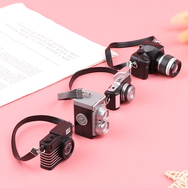 1 قطعة دمية مصغرة الرقمية SLR كاميرا الدمى منزل الديكور ملحق ل دمية الشارات جديد البلاستيك لعبة كاميرا