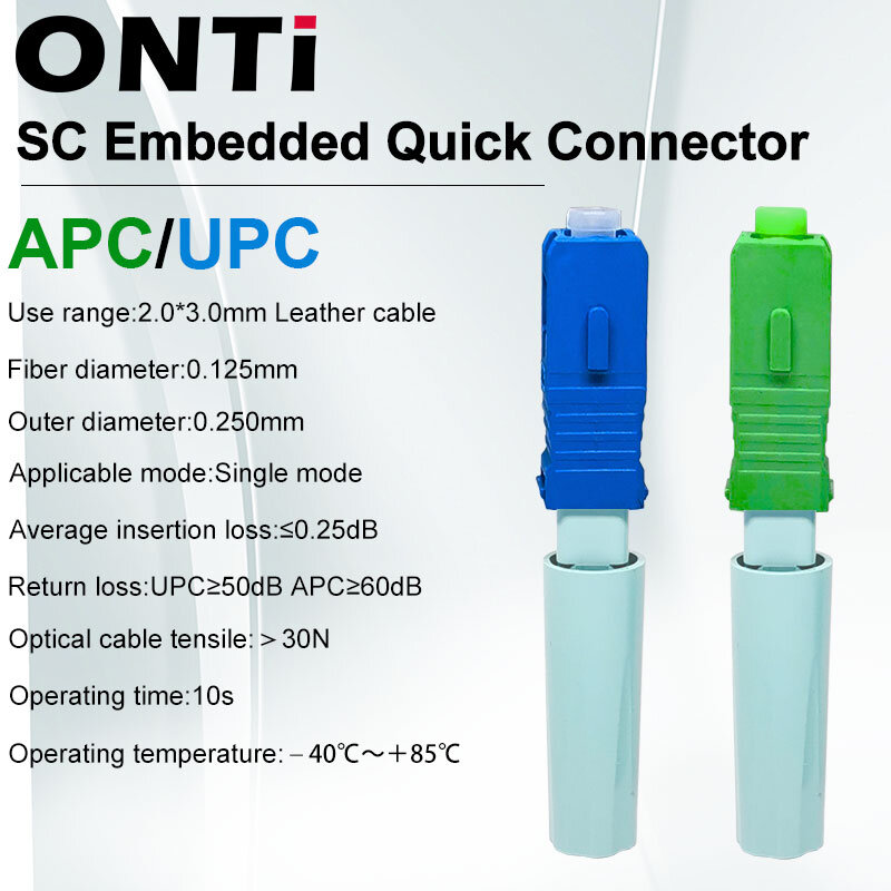 Onti-sc apc sm موصل الألياف البصرية ، وضع واحد ، ftth ، الباردة ، أداة موصل سريع ، جديد