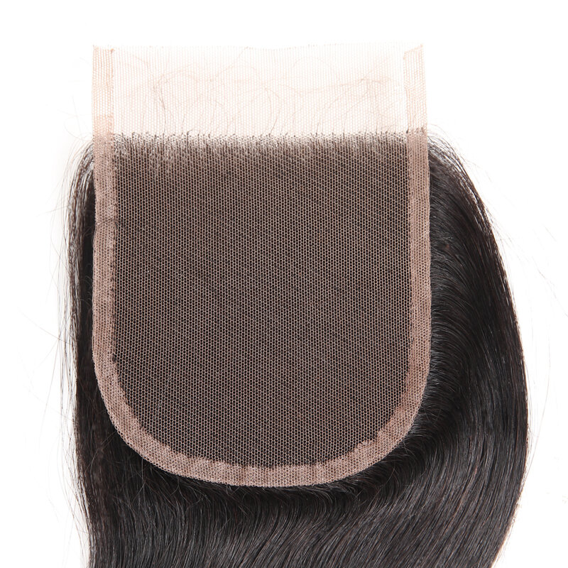 خصلات شعر برازيلي مموج بإغلاق دانتيل ، دانتيل عالي الدقة 4 × 4 ، خصلات شعر بشري قبل انتزاعت ، 50 جم