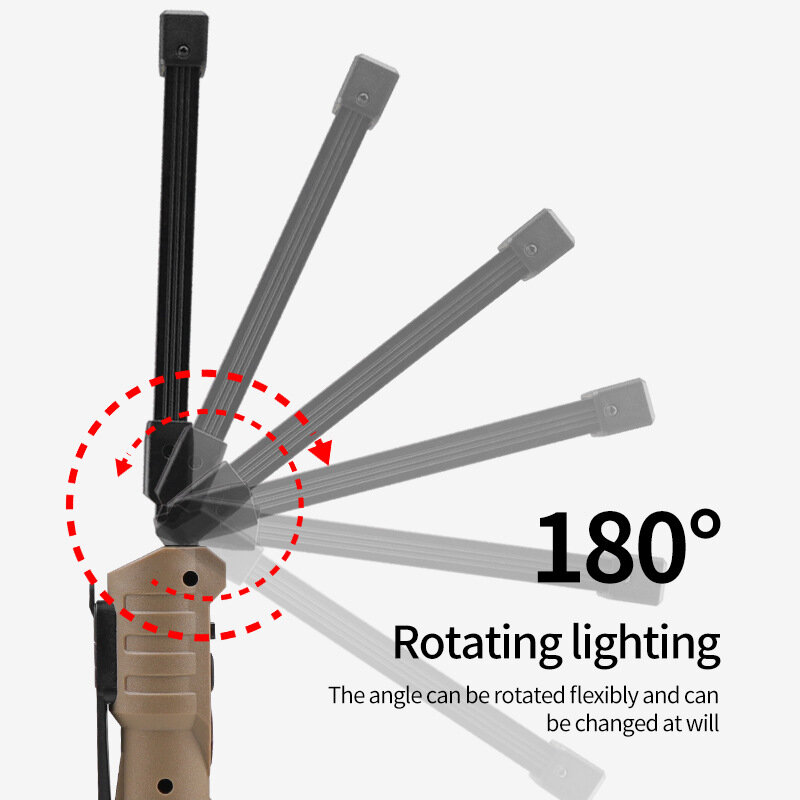 LED أضواء العمل COB للطي USB قابلة للشحن المغناطيسي على الوجهين ضوء الطوارئ مقاوم للماء إصلاح مصباح يدوي التخييم مصباح