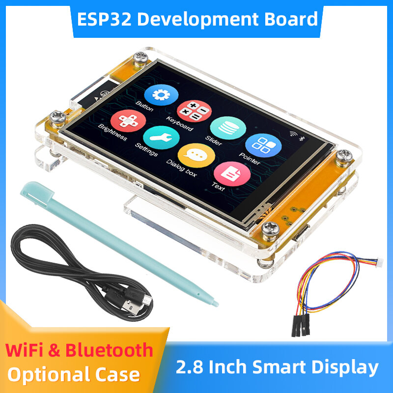 شاشة ذكية ESP32 MCU 2.8 بوصة لأردوينو LVGL تعمل باللمس واي فاي بلوتوث WROOM شاشة 240*320 LCD TFT مع دروس مجانية