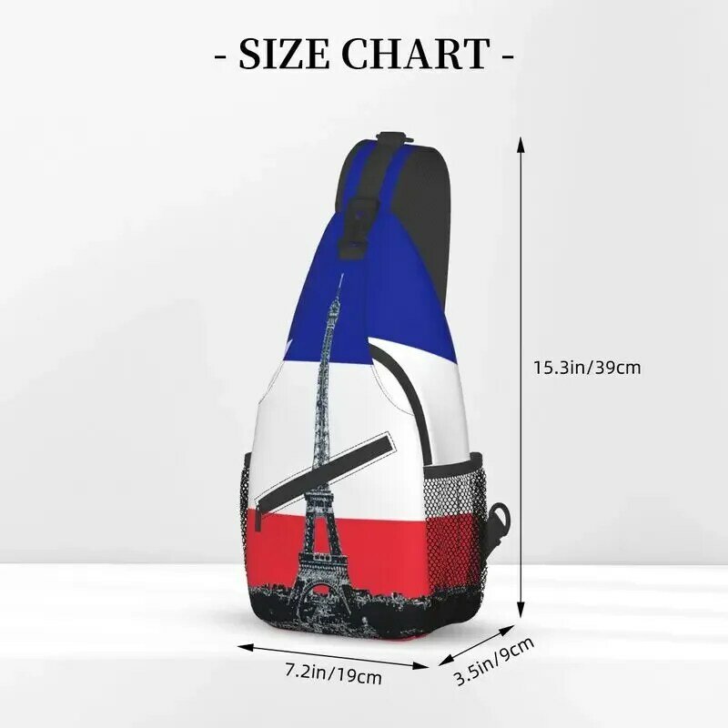 حقائب صدر متقاطعة مع الجسم للرجال ، علم فرنسا ، حبال برج إيفل ، حقيبة كتف ، تخييم ، ركوب الدراجات ، موضة