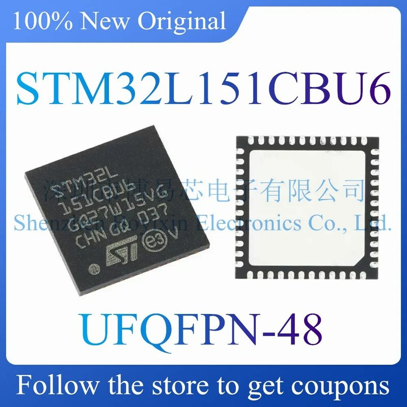 NEW STM32L151CBU6.Original genuine ARM Cortex-M3 32-bit microcontroller chip. Package UFQFPN-48
