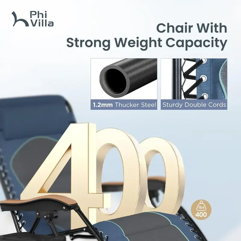 كرسي صالة مضاد للجاذبية مع حامل أكواب ، مقعد عريض 30 "، يدعم الوزن الأزرق