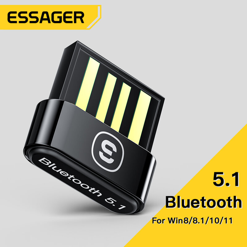 Essager USB بلوتوث 5.1 محول استقبال BT5.0 دونغل للكمبيوتر ماوس لاسلكي بلوتوث سماعة سماعة رئيس الكمبيوتر المحمول