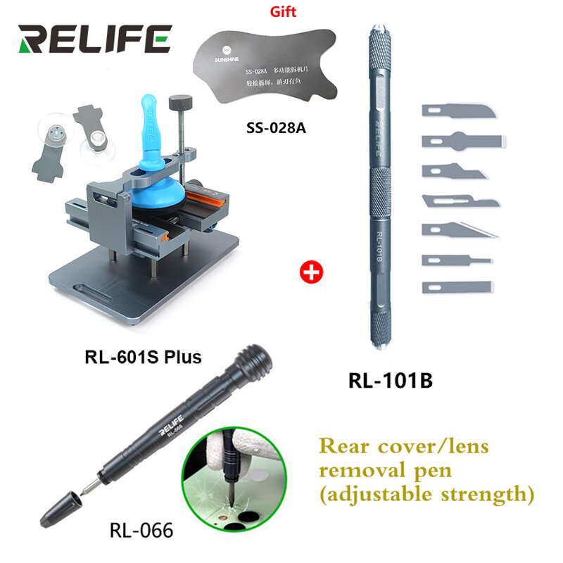 RELIFE RL-601S Plus 2 في 1 متعدد الوظائف تفكيك الدورية الشاشة لاعبا اساسيا إزالة الفصل إزالة ظهر هاتف محمول