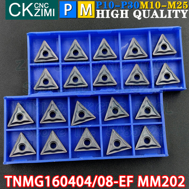 TNMG160404-EF MM202 TNMG160408-EF MM202 إدراجات كربيد خارجية أدوات إدراج تحول TNMG1604 TNMG 1604 EF CNC مخرطة معدنية ميكانيكية أدوات قطع تحول