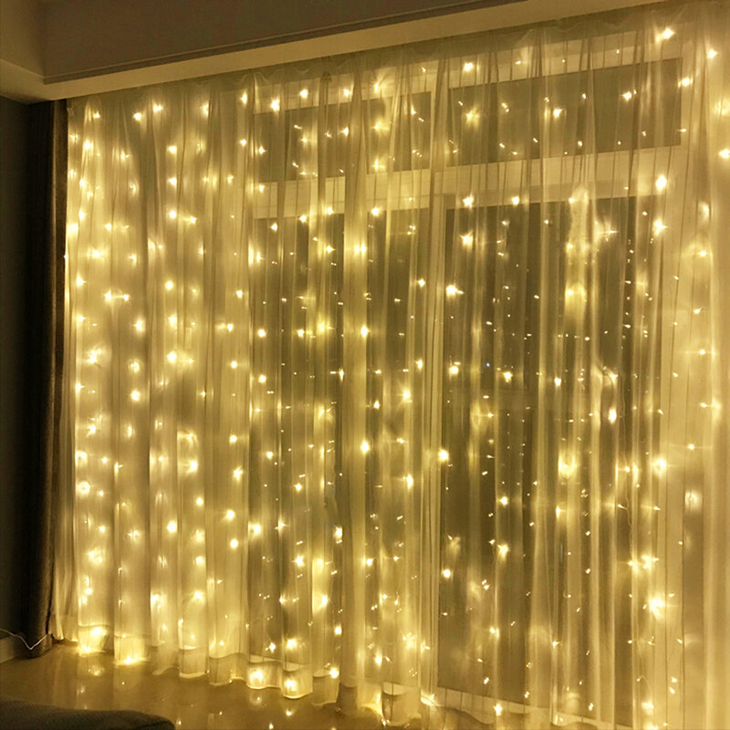 سلسلة أضواء جليد عيد الميلادأضواء في الهواء الطلق 3x1/3x3/2x2m LED المنزل لحفل الزفاف، مسرح، الستار، حديقة الديكور