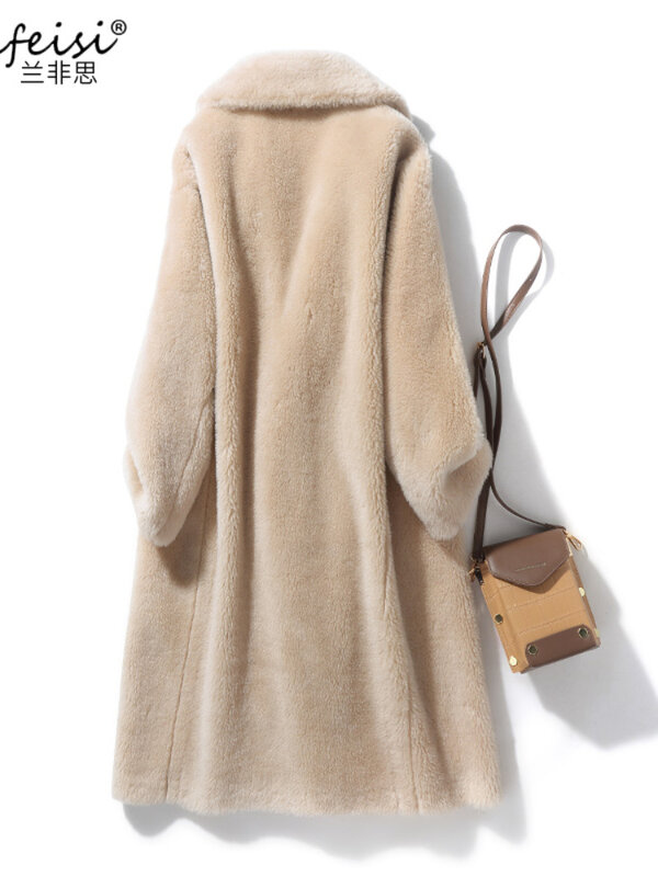 الفراء الحبوب الكشمير الفراء المتكاملة لامب معطف الفرو الإناث تيدي بير معطف الشتاء