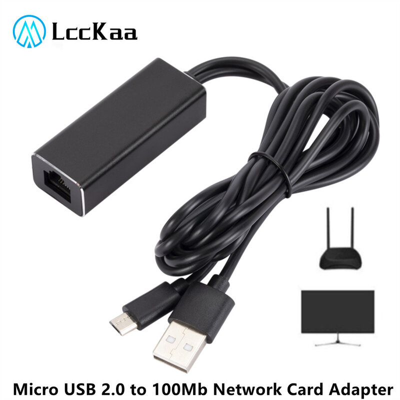 بطاقة مايكرو USB 2.0 إلى RJ45 محول بطاقة الشبكة على الشاشة بطاقة الشبكة للتلفزيون عصا بطاقة التلفزيون دون عازلة لجهاز Chromecast