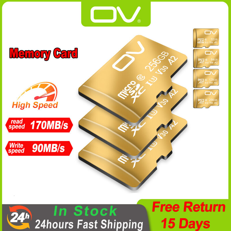 بطاقات ذاكرة فلاش أصلية من OV بسعة 32 جيجابايت 64 جيجابايت 128 جيجابايت 256 جيجابايت 512 جيجابايت A2 U3 SD XC V30 فيديو بطاقات ذاكرة 4K للطائرات بدون طيار DJI عالية السرعة