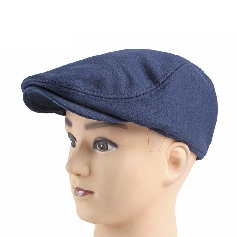 قبعة قطنية نقية أحادية اللون ، قمة ناعمة ، قبعة Newsboy غير رسمية ، قبعة فنية عتيقة