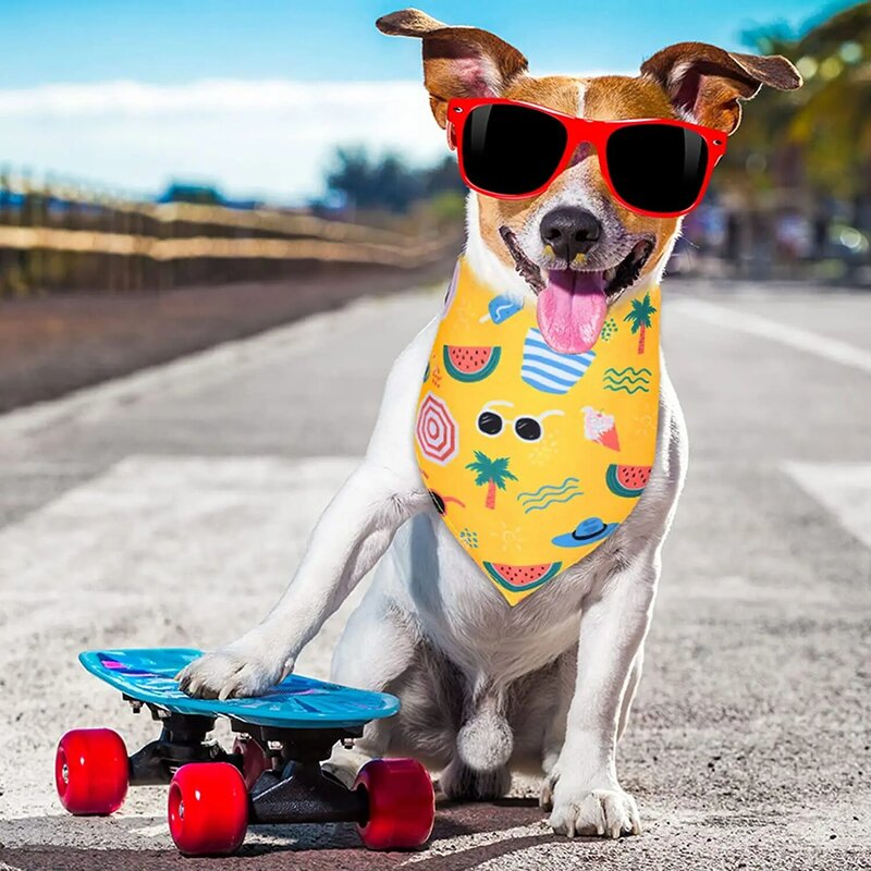50 حزمة الصيف هاواي الكلب عصابات لينة مثلث الكلب وشاح البوليستر الفاكهة باندانا الزهور أنماط للحيوانات الأليفة الصغيرة المتوسطة الكبيرة