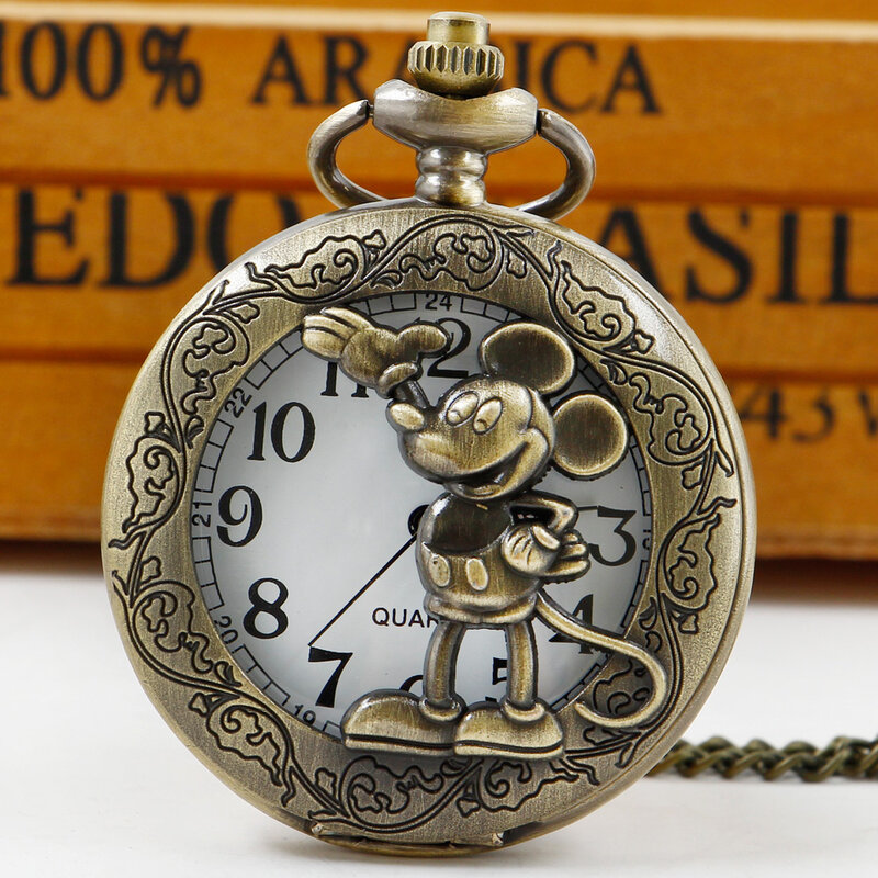 الأطفال الكرتون كوارتز ساعة الجيب قلادة قلادة خمر موضوع هدية reloj دي بولسيلو