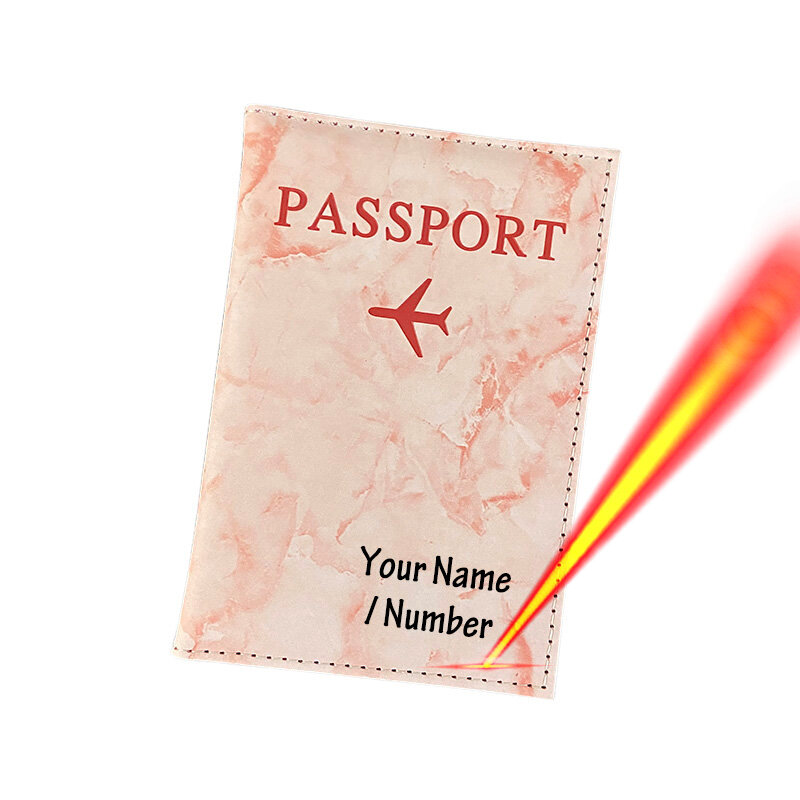 شخصية تخصيص غطاء جواز السفر الوردي مع أسماء النساء أسماء مخصصة حامل جواز السفر يغطي
