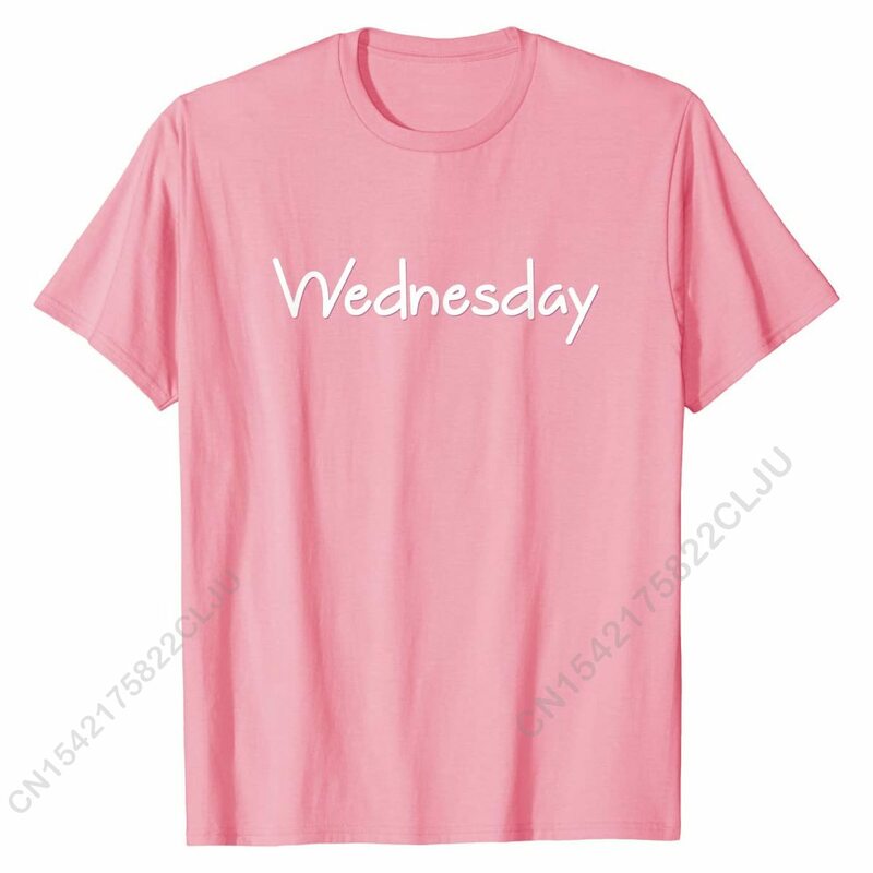 قميص يوم الأربعاء نحن ارتداء الوردي تي شيرت مريح تي شيرت تي شيرت للرجال الجملة القطن المهوس تي شيرت