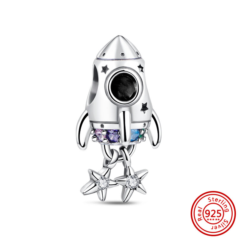 أصيلة الفضاء الحب صاروخ السحر ، رائد الفضاء الخرز ، الطائرة غلوب استرخى ، 925 فضة ، يناسب الأصلي باندورا سوار ، الهدايا