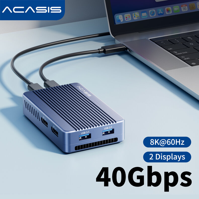 محطة لرسو حافظة SSD من Acasis-Thunderbolt ، محور من النوع C ، عالي الوضوح ، من من Macbook Pro ، iPhone ، 8K ، 60Hz ، 40Gbps
