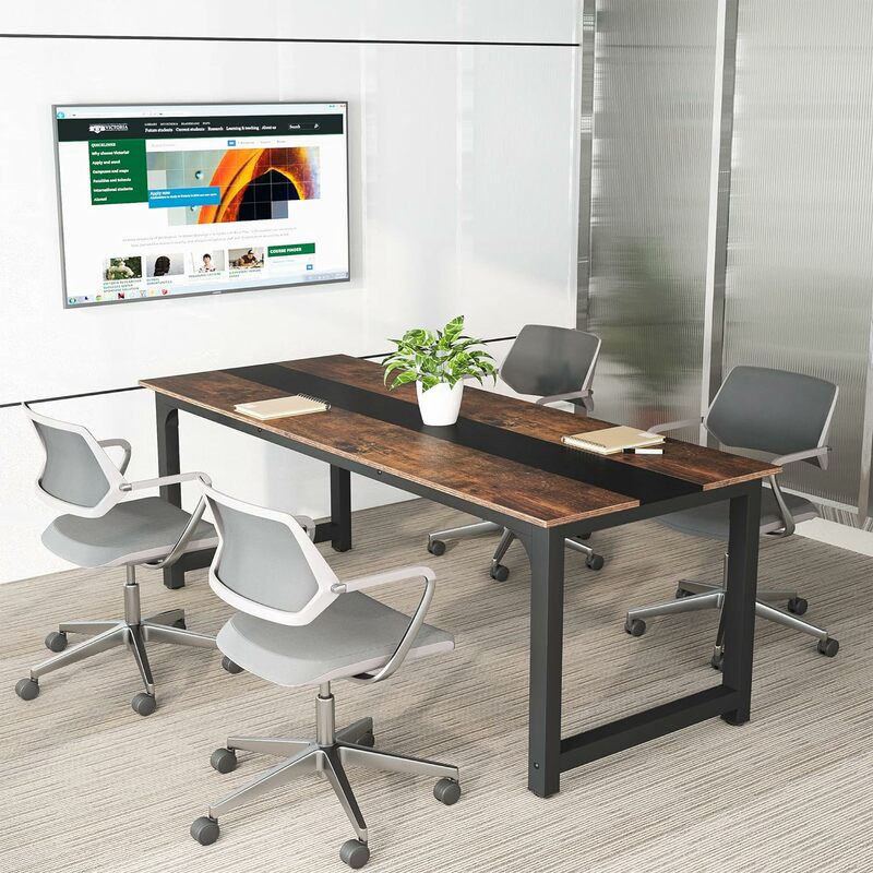 زخارف-مكتب حديث ، طاولة مكتب كبيرة ، كمبيوتر × × بوصة ، طاولة دراسة ، مكتب كتابة ، ريفي/أسود